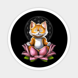 Cute Cat Meditation Magnet